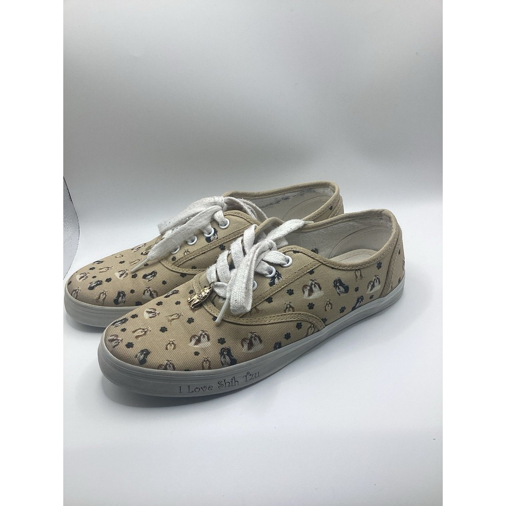 I Love Shih Tzu Dog Puppy Bradford Exchange Sneakers Shoes size 6.5 Art Canvas